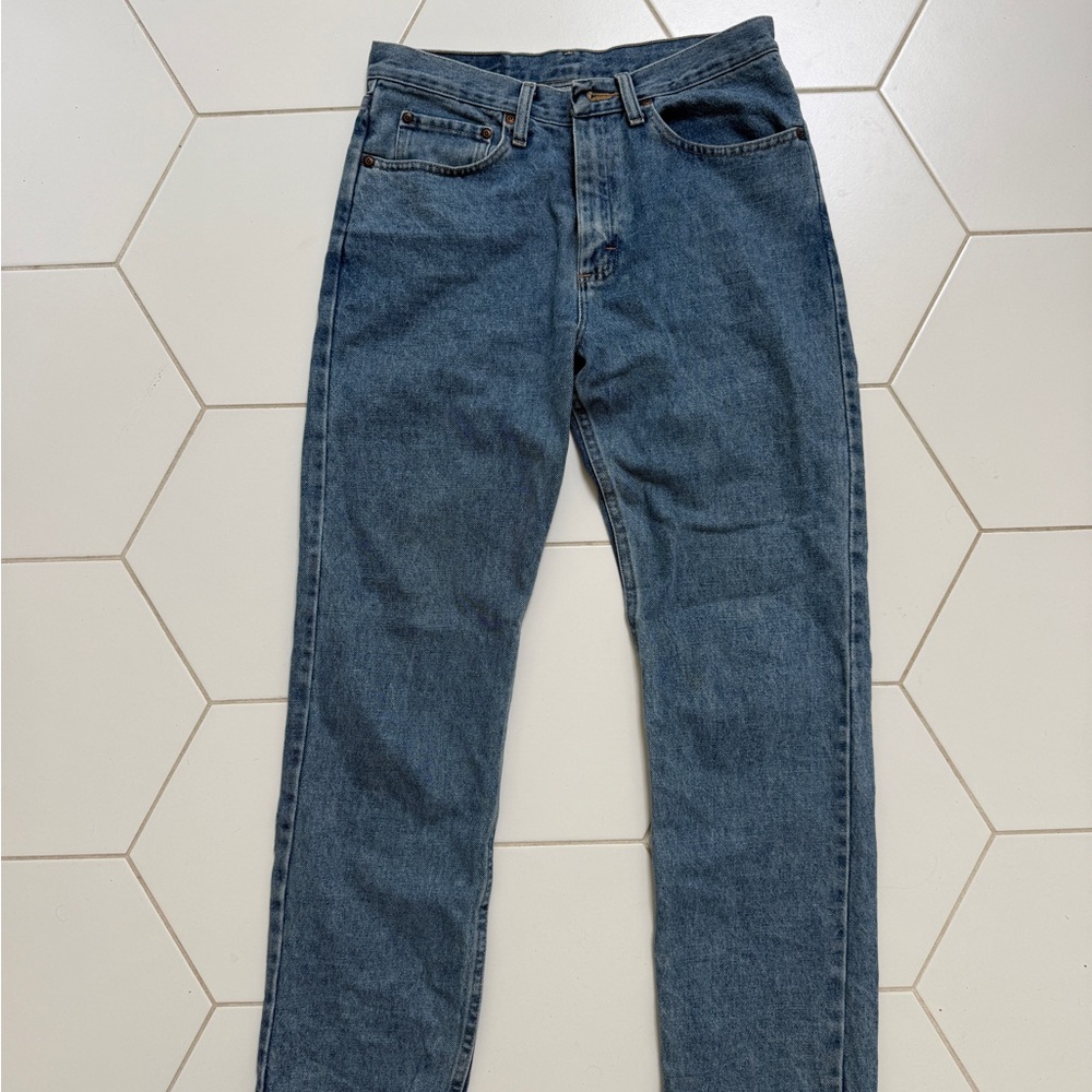 Wrangler Men's Straight Leg Dark Blue Denim Jeans